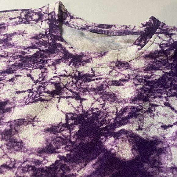 New Women's Sweatshirt Pullover Fleece Tie Dye Size L Crew Neck Long Sleeve - Picture 3 of 6